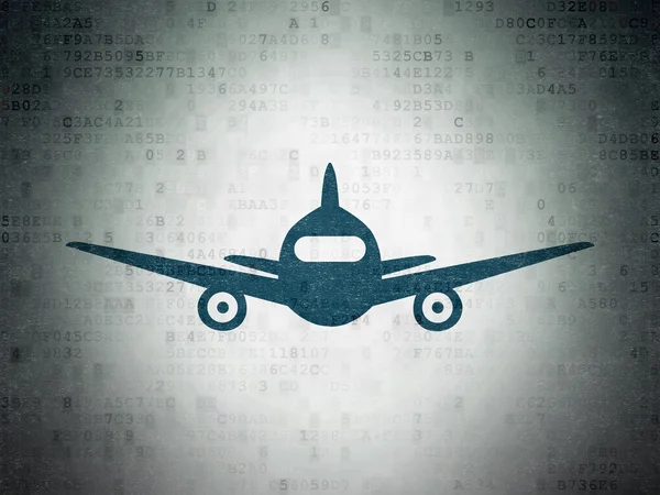 Travel concept: Aircraft on Digital Paper background — Zdjęcie stockowe