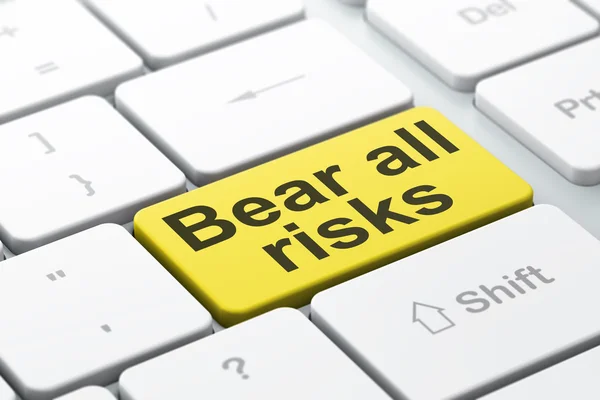 Insurance concept: Bear All Risks on computer keyboard background — Stock Photo, Image