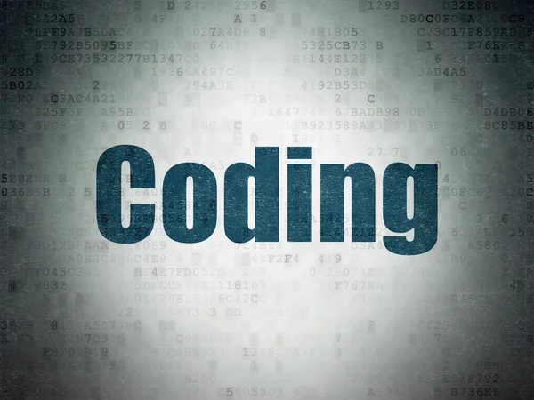 Концепция программирования: Кодирование на фоне цифровой бумаги — стоковое фото
