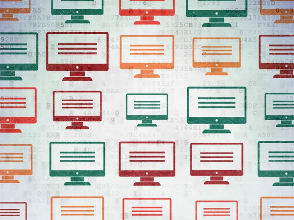 Softwarekonzept: Monitorsymbole auf digitalem Papierhintergrund — Stockfoto