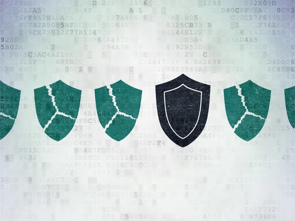 Sicherheitskonzept: Schild-Symbol auf digitalem Papierhintergrund — Stockfoto