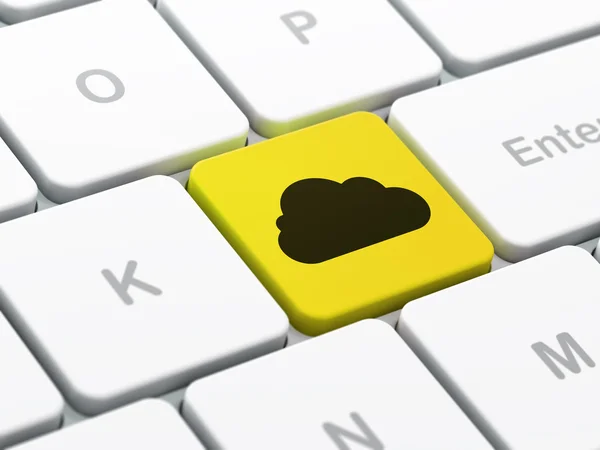 Cloud-Technologie-Konzept: Cloud auf Computer-Tastatur-Hintergrund — Stockfoto