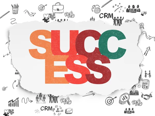 Business concept: Succes op gescheurd papier achtergrond — Stockfoto