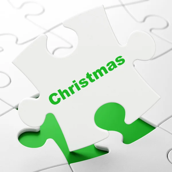 Zábava, koncept: Vánoce na pozadí puzzle — Stock fotografie