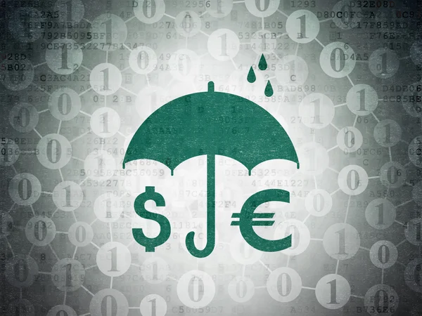 Safety concept: Money And Umbrella on Digital Paper background — Stock Photo, Image