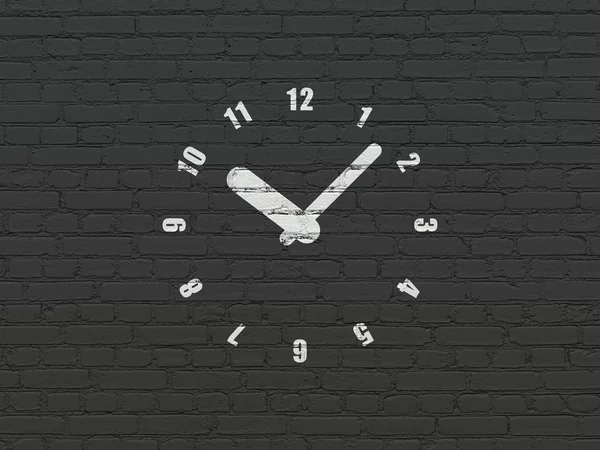 Concept de temps : Horloge sur fond mural — Photo