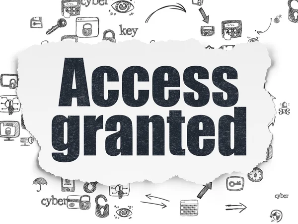 Safety concept: Access Granted on Torn Paper background — Stock Photo, Image