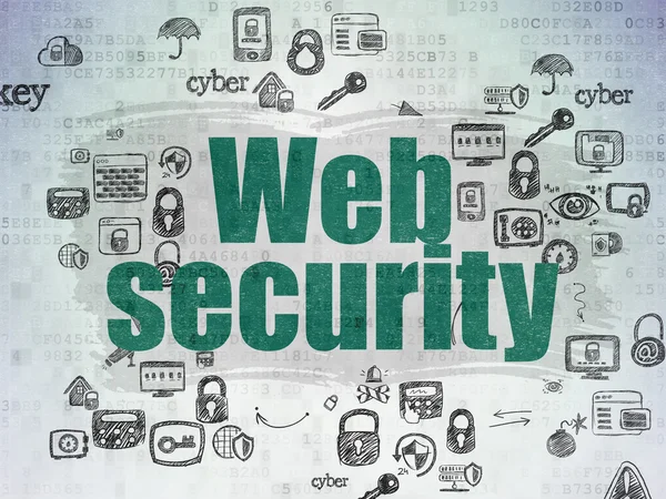 Concetto di sicurezza: sicurezza web su sfondo carta digitale — Foto Stock