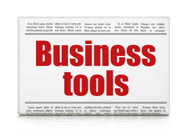 Concetto di finanza: titolo del giornale Business Tools — Foto Stock