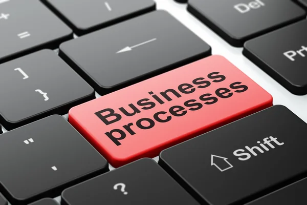 Bedrijfsconcept: Business Processen op computer toetsenbord achtergrond — Stockfoto