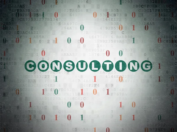 Affärsidé: Consulting på digitala papper bakgrund — Stockfoto