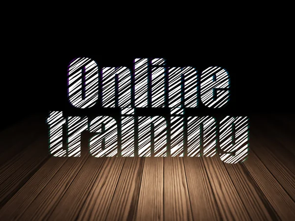 Education concept: Online Training in grunge dark room — Zdjęcie stockowe
