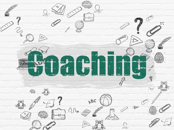 Bildungskonzept: Coaching an der Wand — Stockfoto