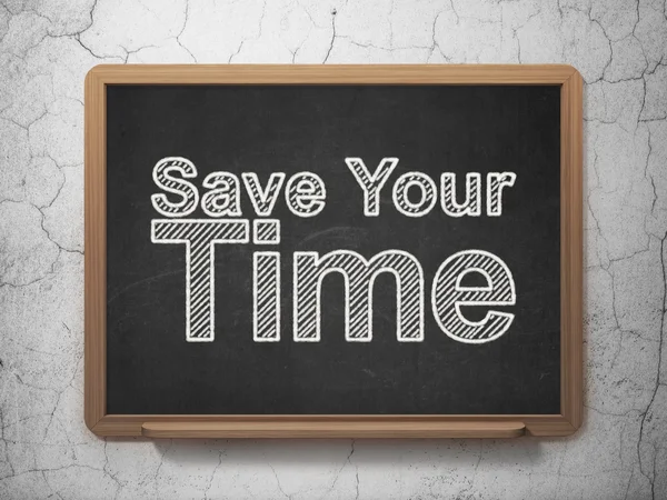 Pojęcie czasu: zaoszczędzić Twój czas na tablica tło — Zdjęcie stockowe