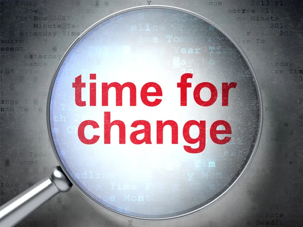 Timeline-Konzept: Zeit für Veränderungen mit optischem Glas — Stockfoto