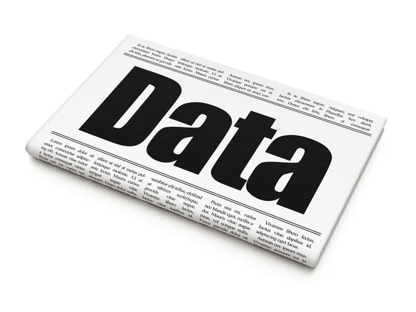 Konsep data: berita utama koran Data — Stok Foto