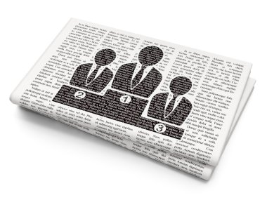 Law concept: Business Team on Newspaper background