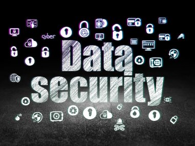 Privacy concept: Data Security in grunge dark room