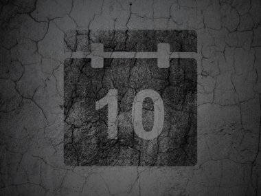Timeline concept: Calendar on grunge wall background
