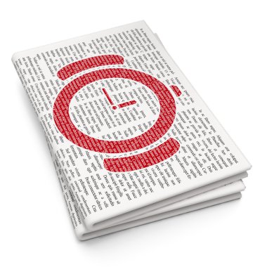 Timeline concept: Watch on Newspaper background