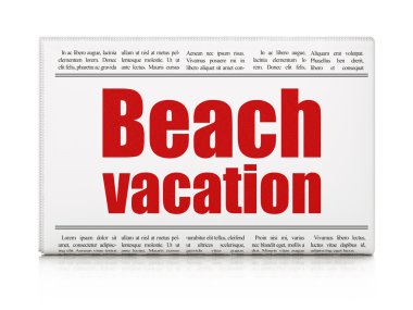 Vacation concept: newspaper headline Beach Vacation