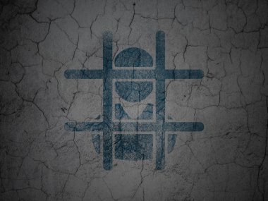 Hukuk kavramı: grunge duvar arka plan üzerinde ceza