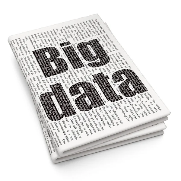 Information concept: Big Data on Newspaper background — 图库照片