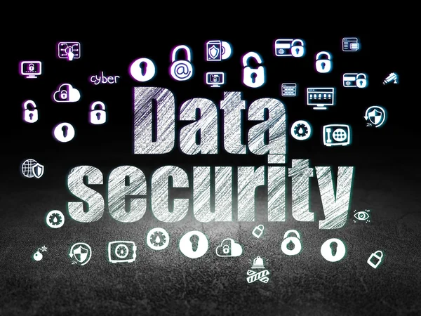 Privacy concept: Data Security in grunge dark room — Stock Photo, Image