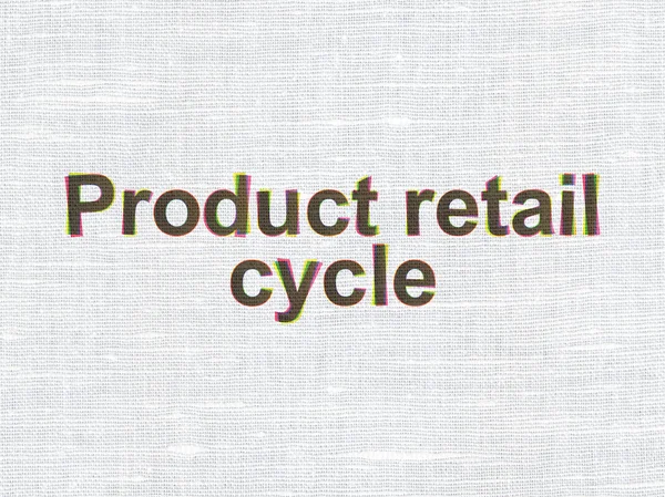 Advertising concept: Product retail Cycle on fabric texture background — Stock Photo, Image