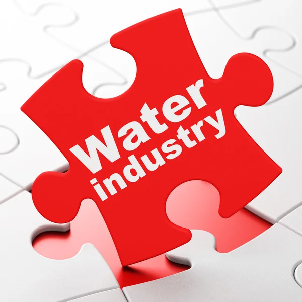 Ágazati koncepción: víz iparág háttéren puzzle — Stock Fotó