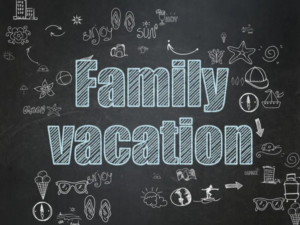 Tourism concept: Family Vacation on School Board background — Stock Photo, Image