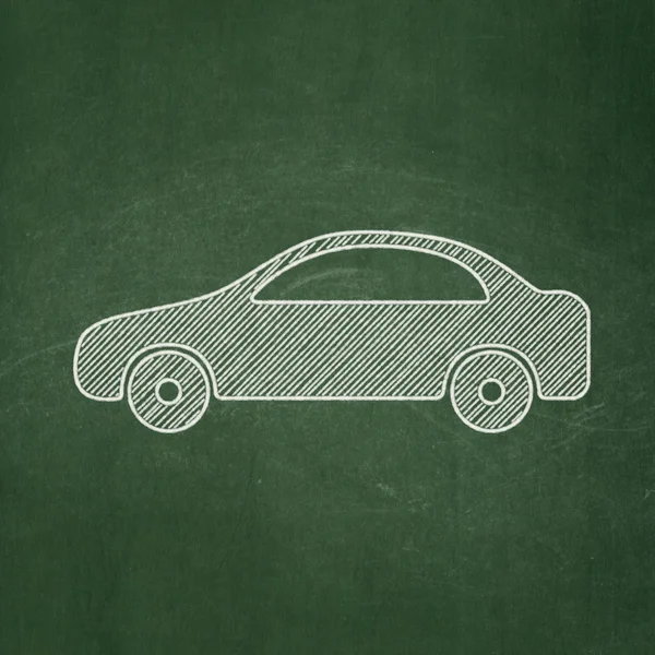 Travel concept: Car on chalkboard background — Stok fotoğraf