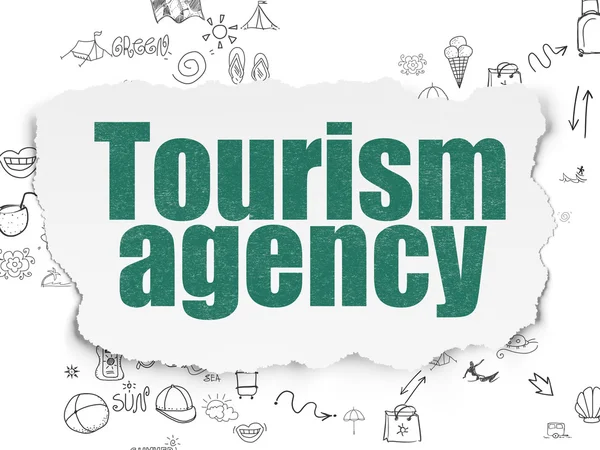 Έννοια του τουρισμού: πρακτορείο τουρισμού σε χαρτί σχιστεί φόντο — Φωτογραφία Αρχείου