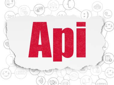 Programlama kavramı: Yırtık Kağıt arkaplanındaki Api