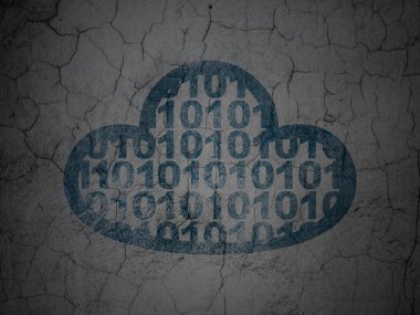 Cloud computing concept: Cloud With Code on grunge wall background