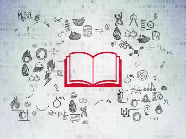 Science concept: Book on Digital Paper background