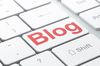 Web Tasarım: bilgisayar klavye arka plan üzerinde Blog