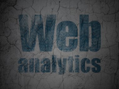 Web development concept: Web Analytics on grunge wall background