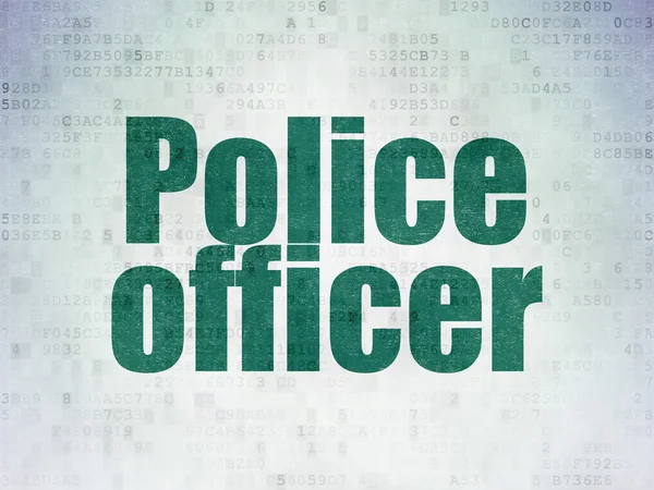 Law concept: Police Officer on Digital Paper background — Stok fotoğraf