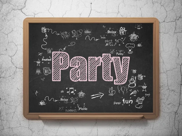 Holiday concept: Party on School Board background — Zdjęcie stockowe