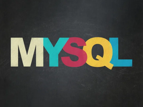 Conceito de software: MySQL em plano de fundo School Board — Fotografia de Stock