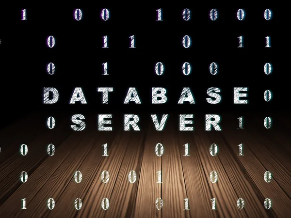 Database concept: databaseserver in de donkere kamer grunge — Stockfoto