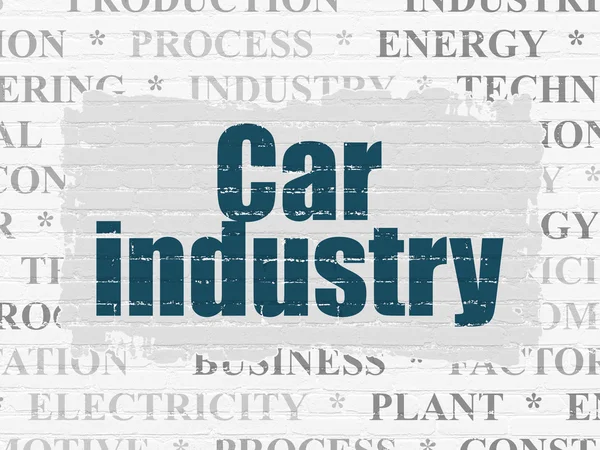 Manufacuring koncept: automobilový průmysl na zeď na pozadí — Stock fotografie