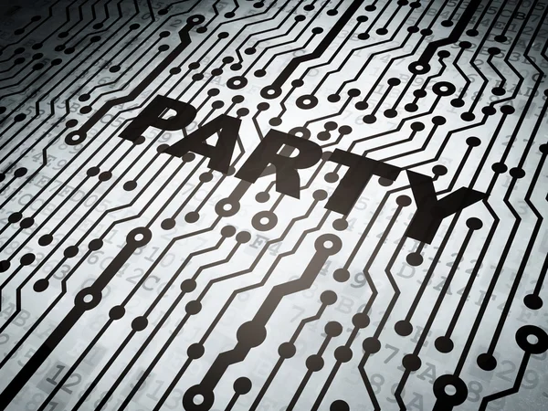 Entertainment, concept: circuit board with Party — Stock fotografie