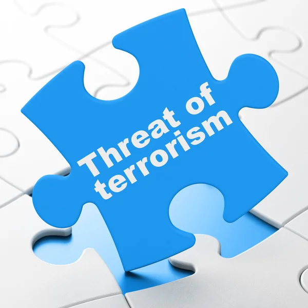 Concept politique : La menace du terrorisme sur fond de puzzle — Photo