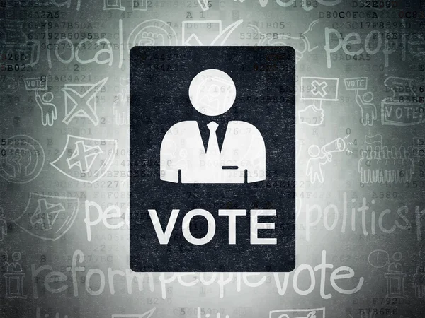 Concetto politico: voto sullo sfondo della carta digitale — Foto Stock