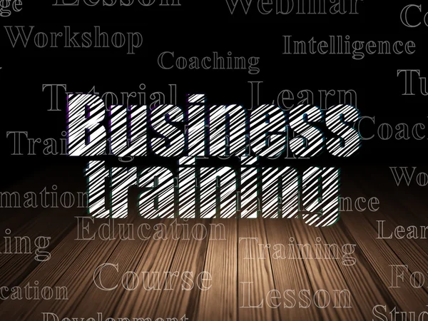 Learning concept: Business Training in grunge dark room