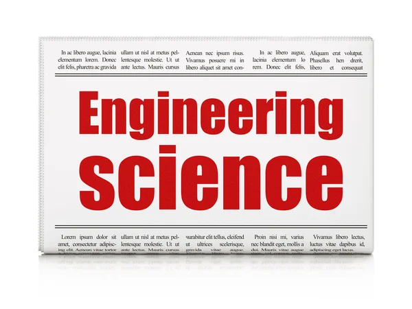 Концепция науки: газетный заголовок Engineering Science — стоковое фото