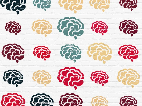 Healthcare concept: Brain icons on wall background — 스톡 사진