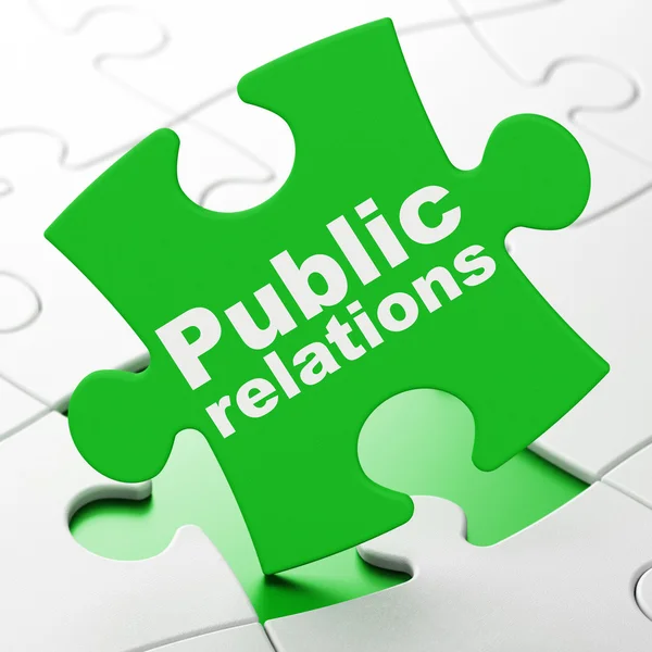 Advertising concept: Public Relations on puzzle background — Stockfoto